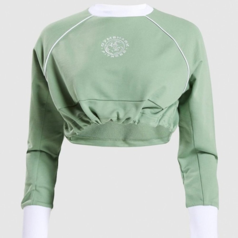 Gymshark Legacy Green Cropped Pullover Sweater size Medium NWT